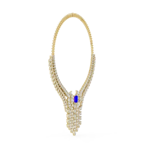 Grand Radiant Geometric Multi-Shape Statement Necklace - Image 2