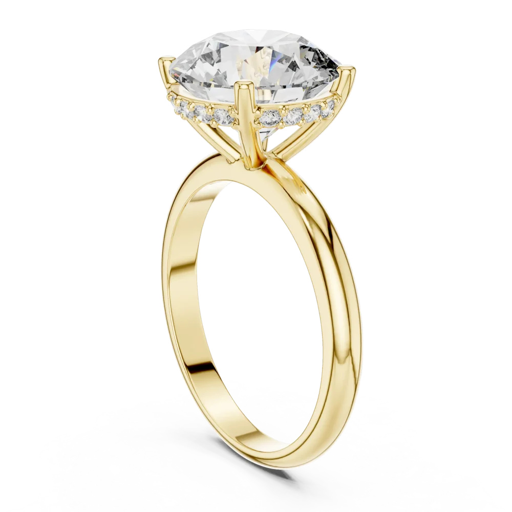 Luminary Round Brilliant Cut Hidden Halo Solitaire Ring - Image 3