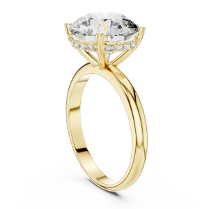 Luminary Round Brilliant Cut Hidden Halo Solitaire Ring - Image 3