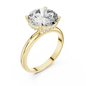 Luminary Round Brilliant Cut Hidden Halo Solitaire Ring
