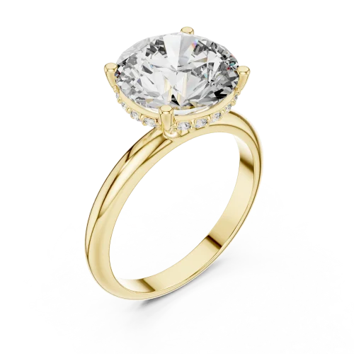 Luminary Round Brilliant Cut Hidden Halo Solitaire Ring