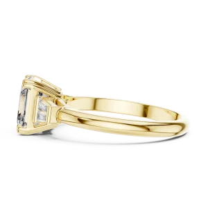 Symmetry Emerald Cut Architectural Three Stone Solitaire Ring - Image 4