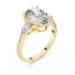 Ethereal Oval and Pear Three-Stone DIAMEUR Diamond Ring