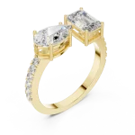 Symmetry Pear and Emerald Open Silhouette Statement Ring