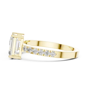 Symmetry Pear and Emerald Open Silhouette Statement Ring - Image 4