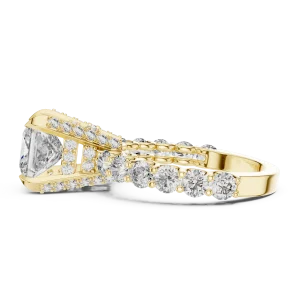 Architectural Princess Cut Hidden Halo Solitaire Ring - Image 4