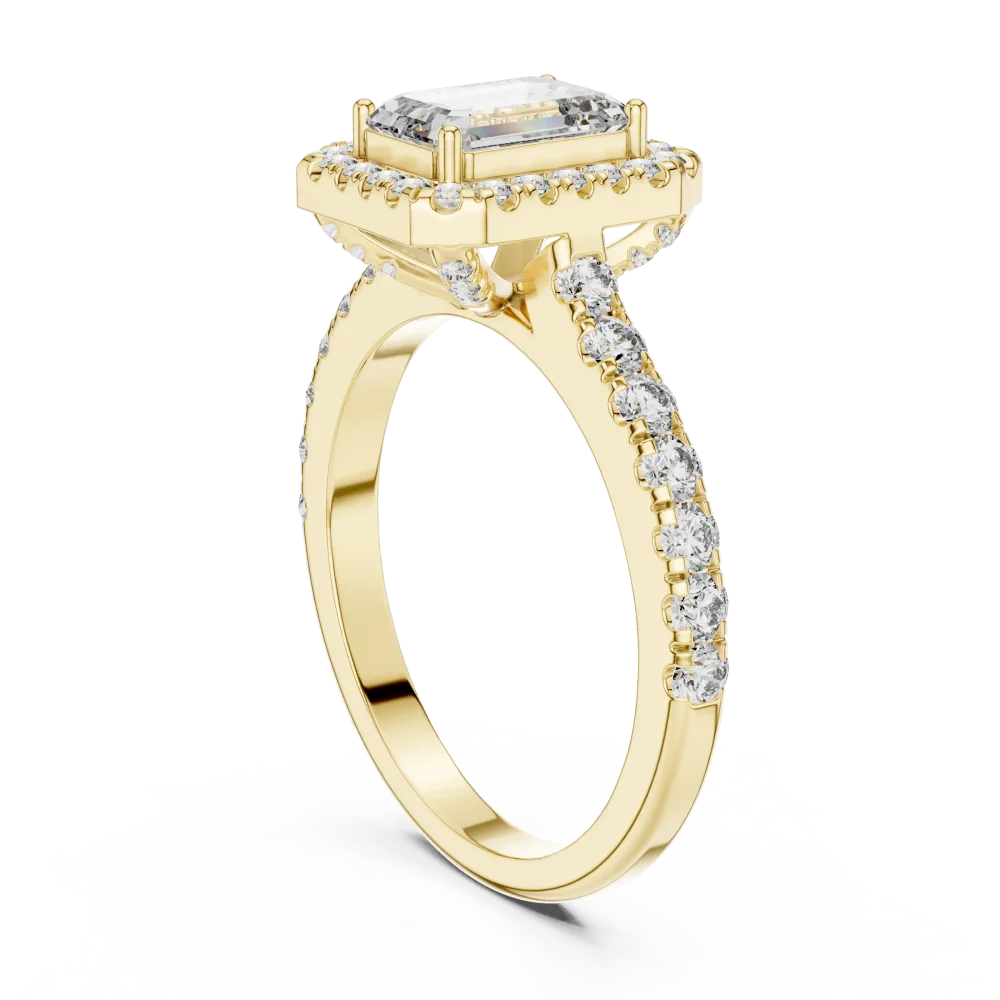 Luminary Emerald Cut Halo Solitaire Engagement Ring - Image 3