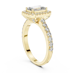 Luminary Emerald Cut Halo Solitaire Engagement Ring - Image 3