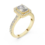 Luminary Emerald Cut Halo Solitaire Engagement Ring