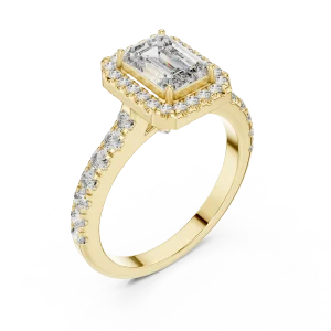 Luminary Emerald Cut Halo Solitaire Engagement Ring