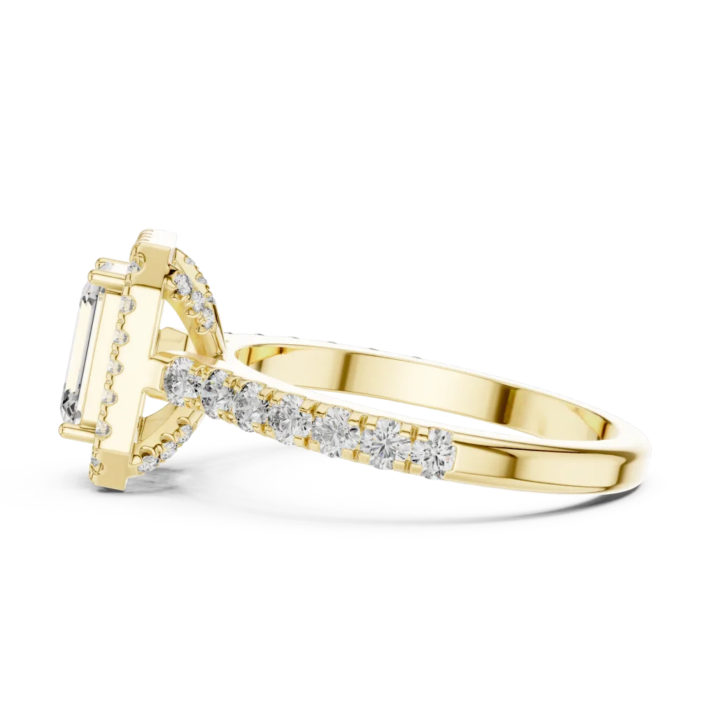 Luminary Emerald Cut Halo Solitaire Engagement Ring - Image 4