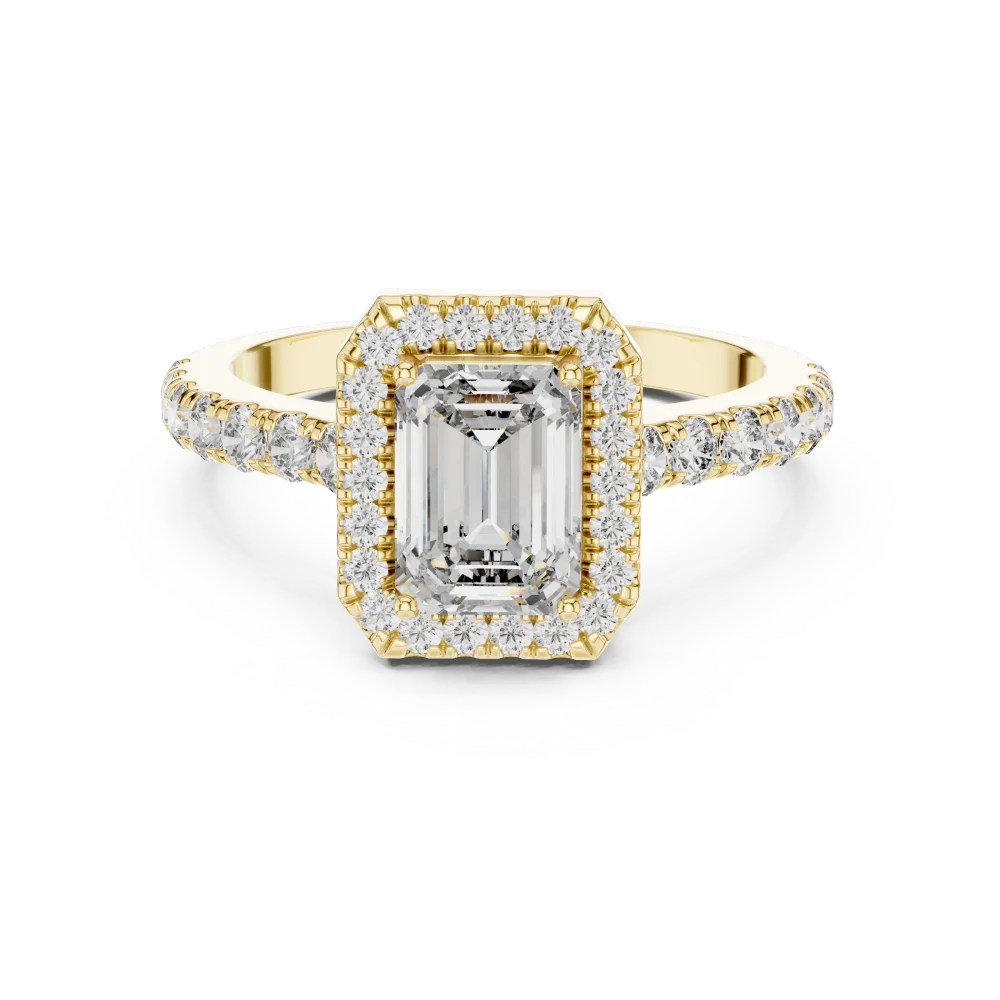 Luminary Emerald Cut Halo Solitaire Engagement Ring - Image 2