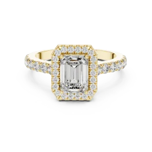 Luminary Emerald Cut Halo Solitaire Engagement Ring - Image 2