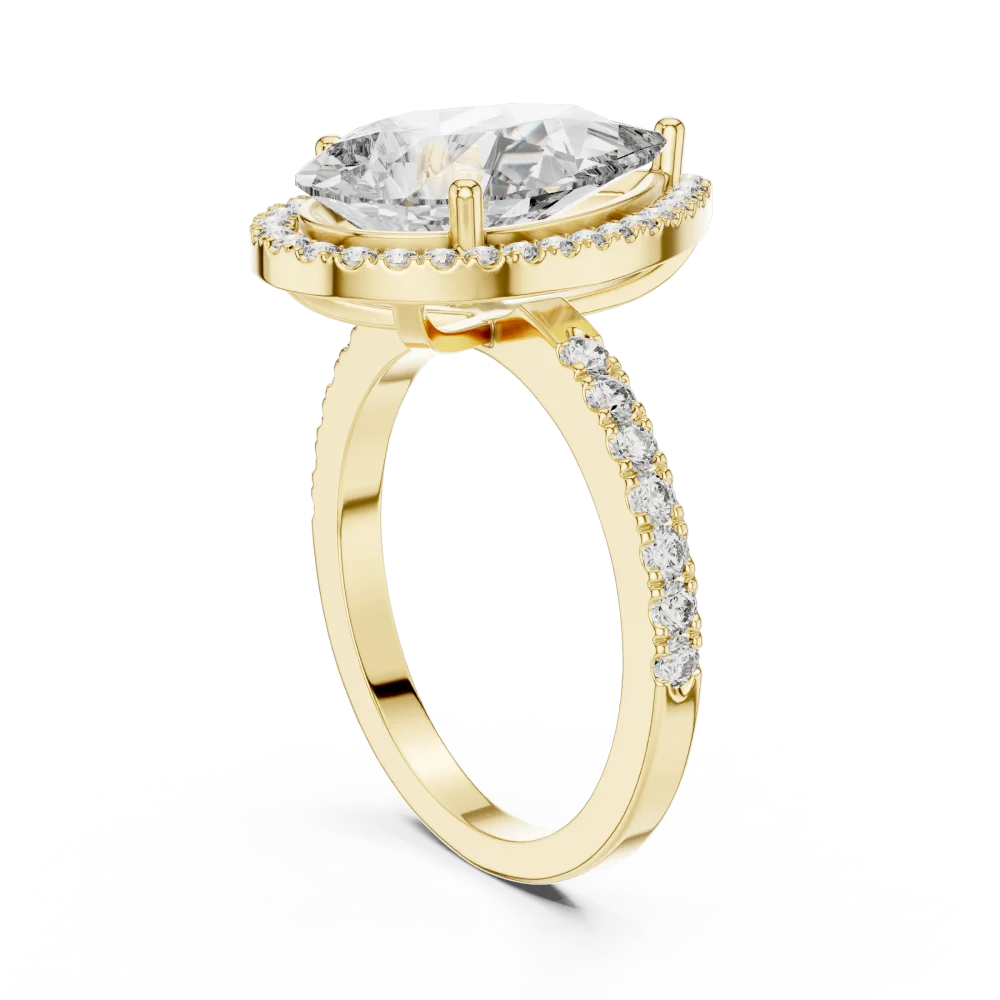 Luminary Pear Cut Halo Solitaire Ring - Image 3