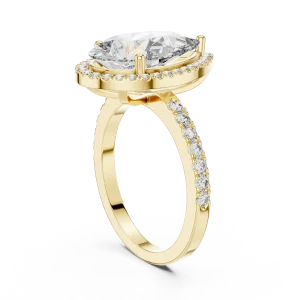 Luminary Pear Cut Halo Solitaire Ring - Image 3