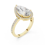 Luminary Pear Cut Halo Solitaire Ring
