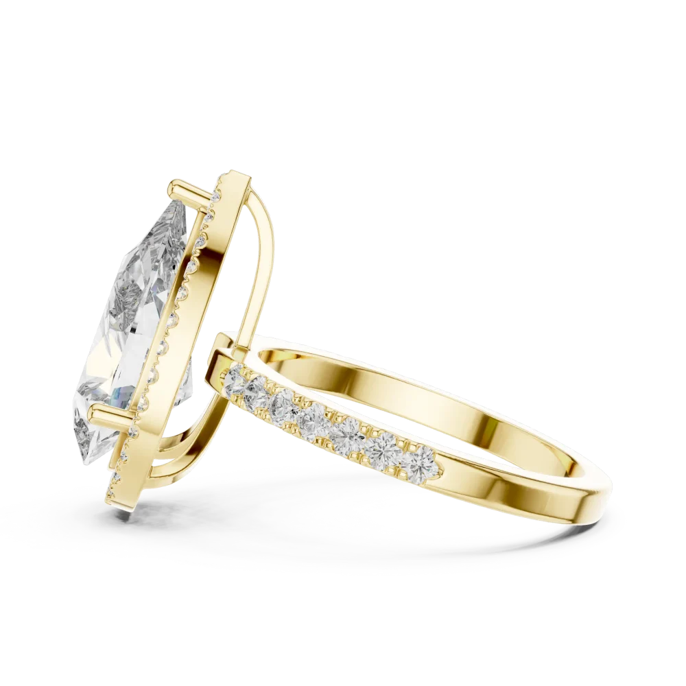 Luminary Pear Cut Halo Solitaire Ring - Image 4
