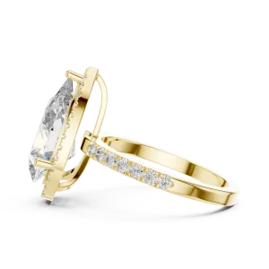 Luminary Pear Cut Halo Solitaire Ring - Image 4