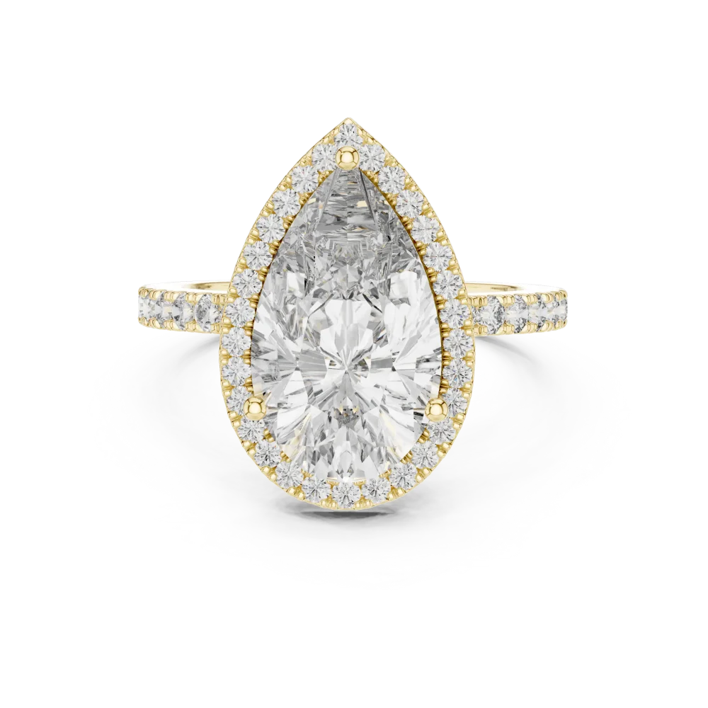 Luminary Pear Cut Halo Solitaire Ring - Image 2