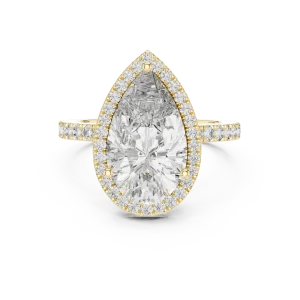 Luminary Pear Cut Halo Solitaire Ring - Image 2