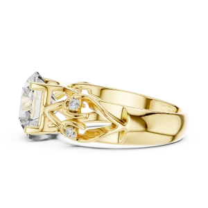 Luminary Round Brilliant Sculpted Vine Solitaire Ring - Image 4