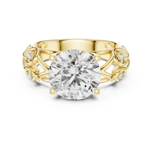 Luminary Round Brilliant Sculpted Vine Solitaire Ring - Image 2
