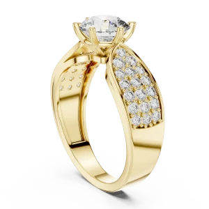 Luminary Round Brilliant Pavé-Set Statement Solitaire Ring - Image 3