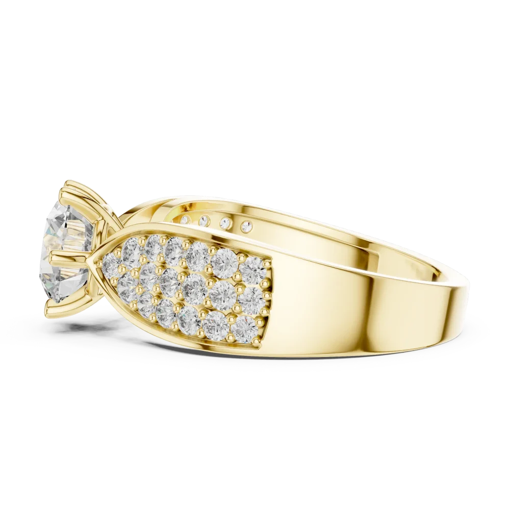 Luminary Round Brilliant Pavé-Set Statement Solitaire Ring - Image 4