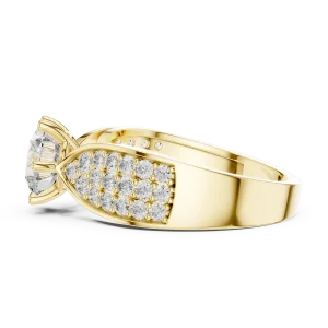 Luminary Round Brilliant Pavé-Set Statement Solitaire Ring - Image 4