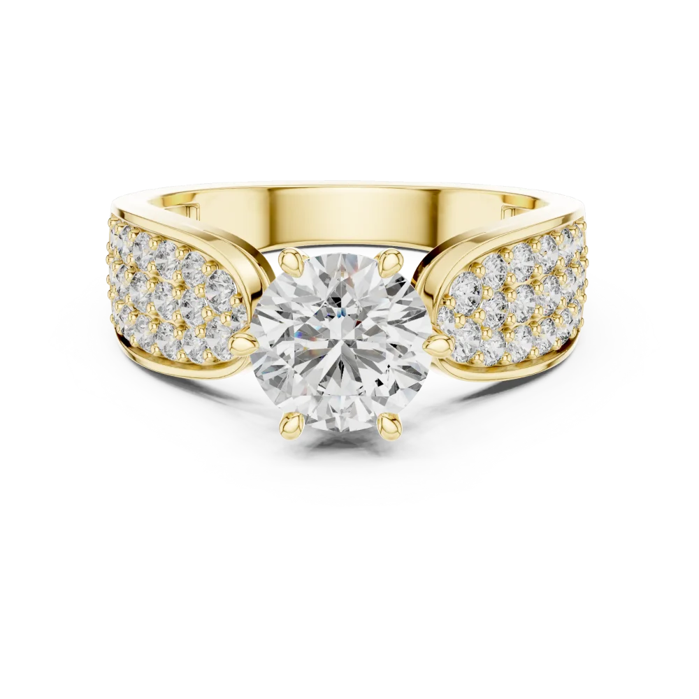 Luminary Round Brilliant Pavé-Set Statement Solitaire Ring - Image 2