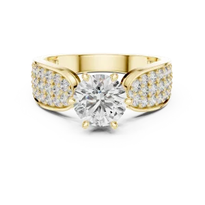Luminary Round Brilliant Pavé-Set Statement Solitaire Ring - Image 2