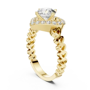 Ethereal Round Brilliant Heart-Framed Solitaire Ring - Image 3