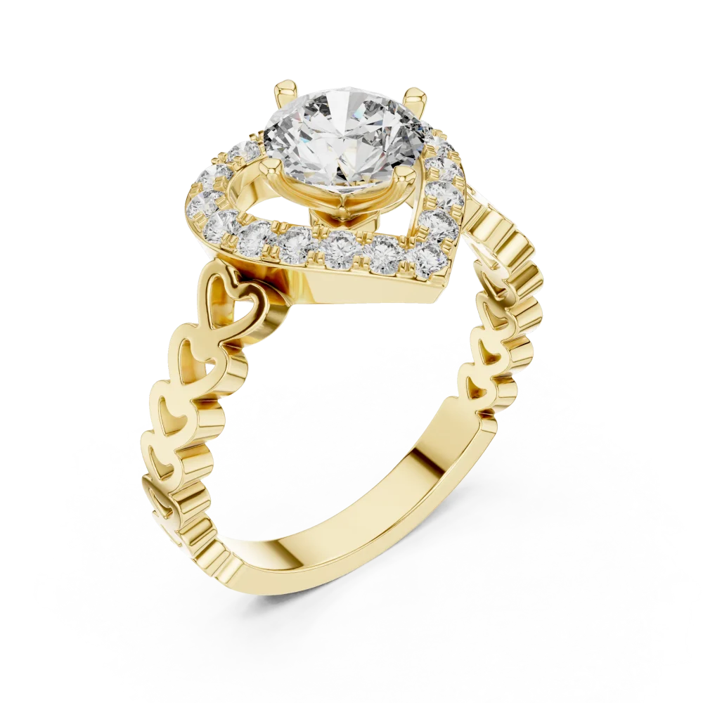 Discover the radiant beauty of our heart-framed solitaire ring. Featuring a brilliant DIAMEUR lab-grown diamond, it is a timeless choice. Shop now.