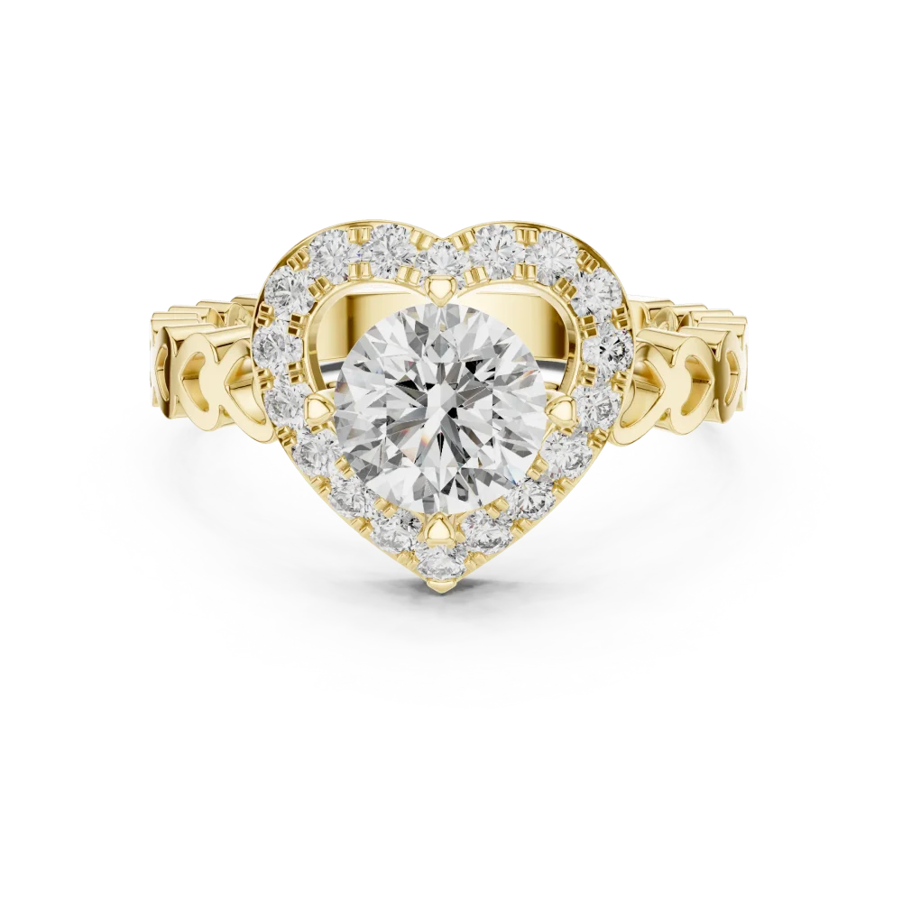 Ethereal Round Brilliant Heart-Framed Solitaire Ring - Image 2