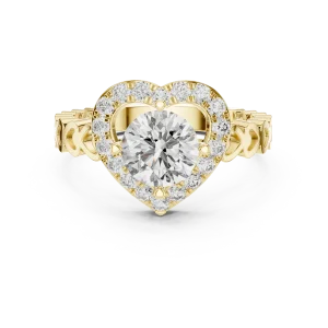 Ethereal Round Brilliant Heart-Framed Solitaire Ring - Image 2