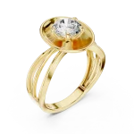 Luminary Round Brilliant Floating Disc Solitaire Ring