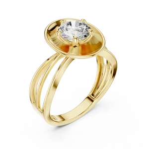 Luminary Round Brilliant Floating Disc Solitaire Ring