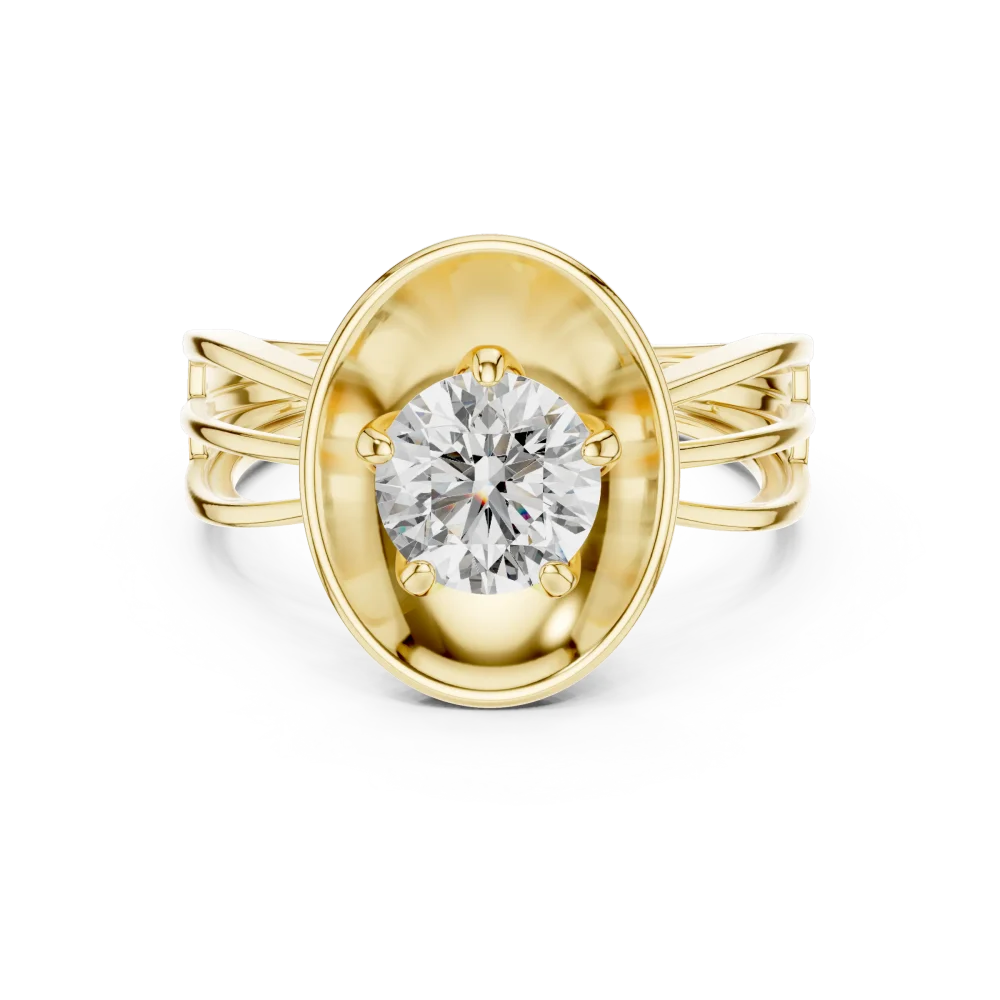 Luminary Round Brilliant Floating Disc Solitaire Ring - Image 2