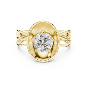 Luminary Round Brilliant Floating Disc Solitaire Ring - Image 2