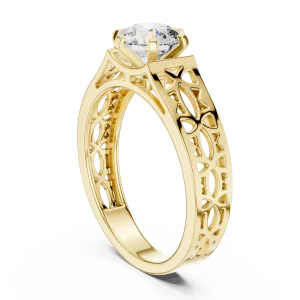 Architectural Geometric Round Cut Solitaire Ring - Image 3