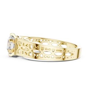 Architectural Geometric Round Cut Solitaire Ring - Image 4