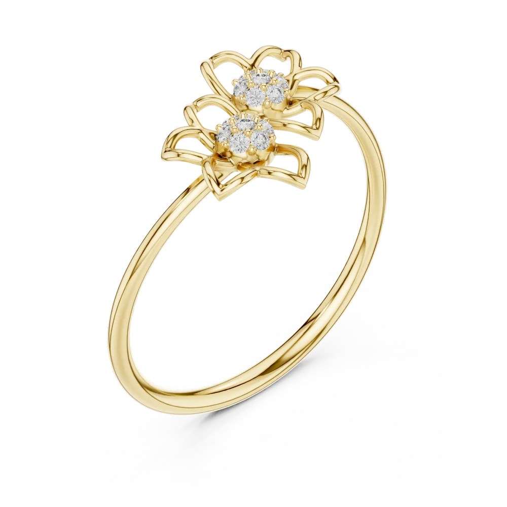 Experience the bloom of elegance with this floral cluster ring, featuring brilliant DIAMEUR lab-grown diamonds. Elevate your jewelry collection today.