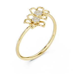 Ethereal Flora Round Brilliant Cluster Statement Ring