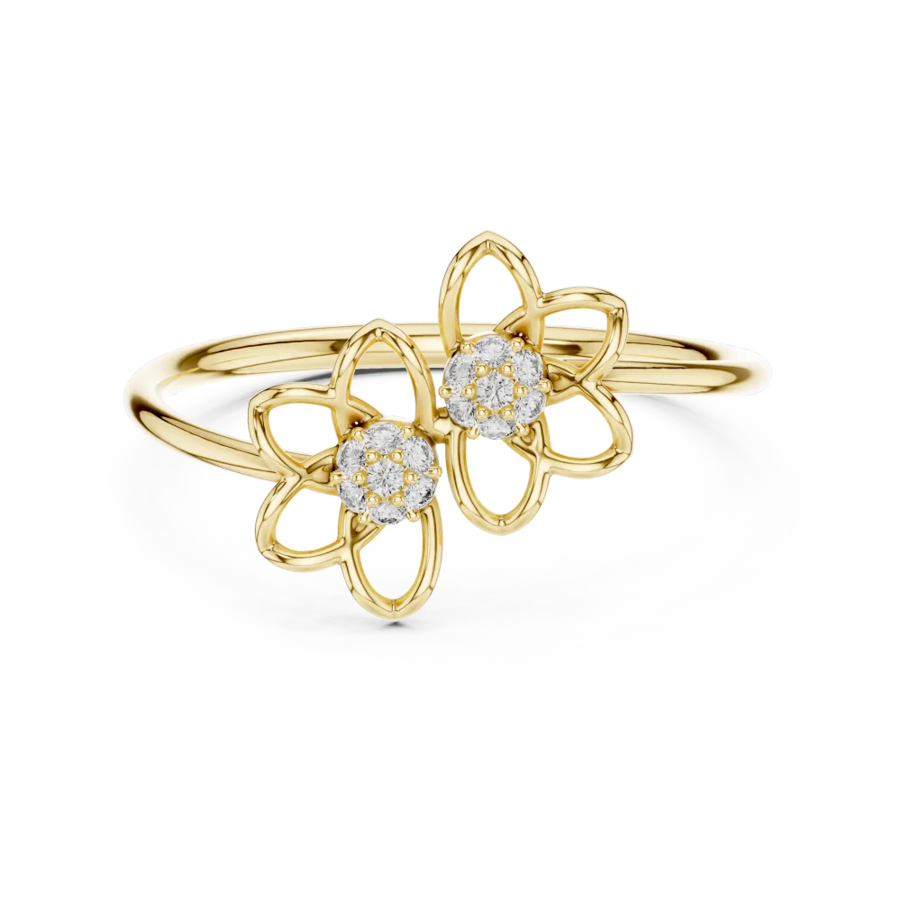 Ethereal Flora Round Brilliant Cluster Statement Ring - Image 2