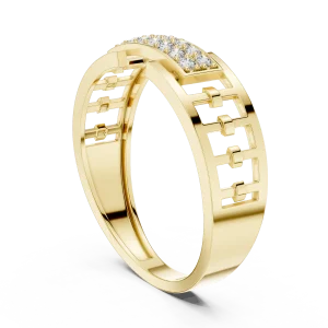 Architectural Round Cut Pavé-Set Geometric Band - Image 3