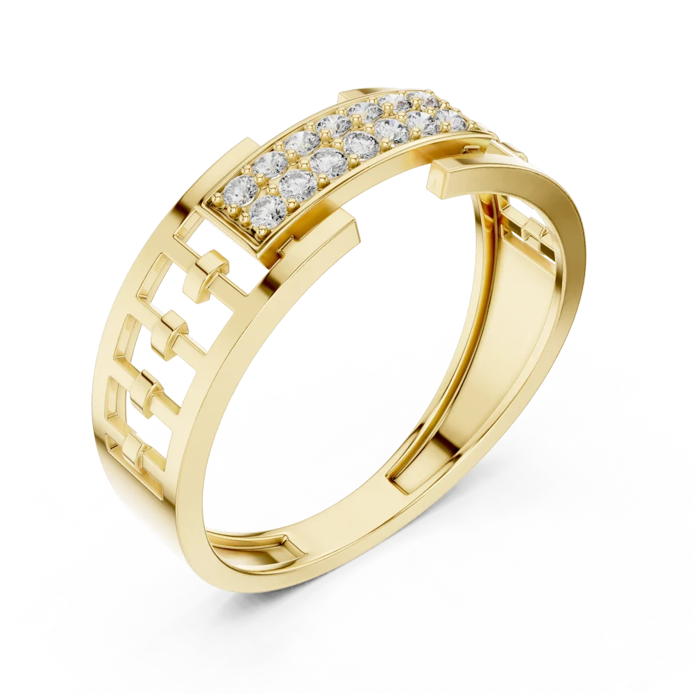 Discover the bold beauty of our architectural pavé band. Featuring brilliant DIAMEUR diamonds, this modern classic is designed to shine. Shop now.