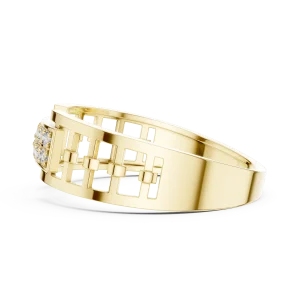 Architectural Round Cut Pavé-Set Geometric Band - Image 4