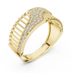 Geometric Round Pavé-Set Architectural Statement Band