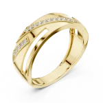 Linear Round Brilliant Pavé-Set Architectural Band