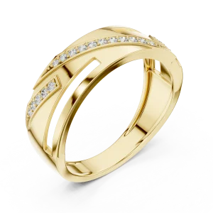Linear Round Brilliant Pavé-Set Architectural Band